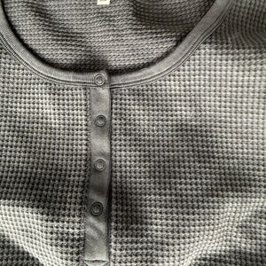 Gray Waffle Knit Henley Top and matching pants